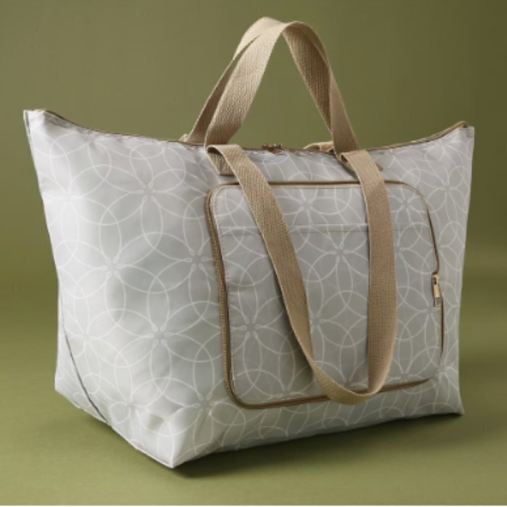 Dsw Gray And Beige Tote With Matching Umbrella Nwt — image 4 of 6